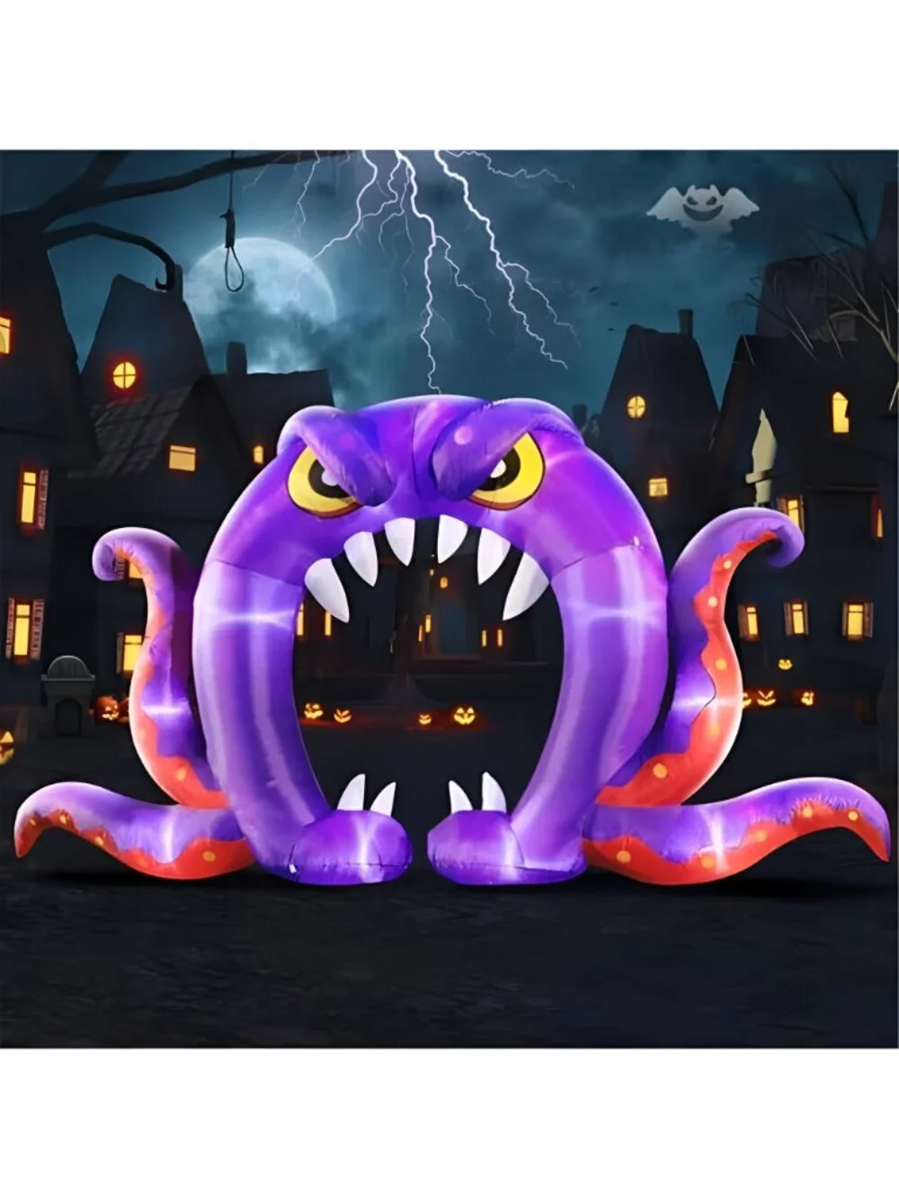 Halloween Inflatable Blow Up Decorations, 16FT Long 8FT Tall Purple Monster
